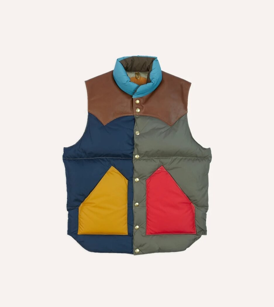 Rocky Mountain Featherbed for Drake's Colour Block Nylon Christy Down Vest